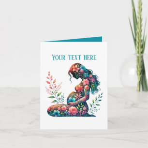 Elegant gravid Mamma lägger till text för alla syf Kort