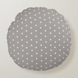Elegant Gray Dot Modern Baby Round Pillow Rund Kudde