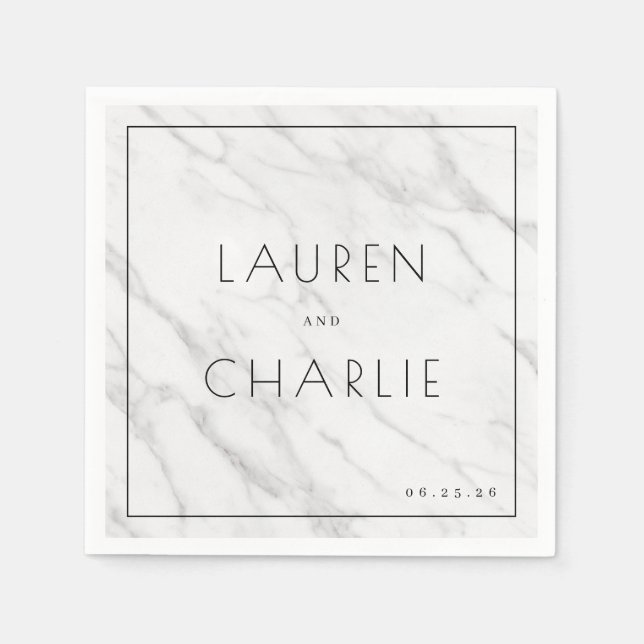 Elegant Gray Marble Texture Pappersservett (Framsidan)