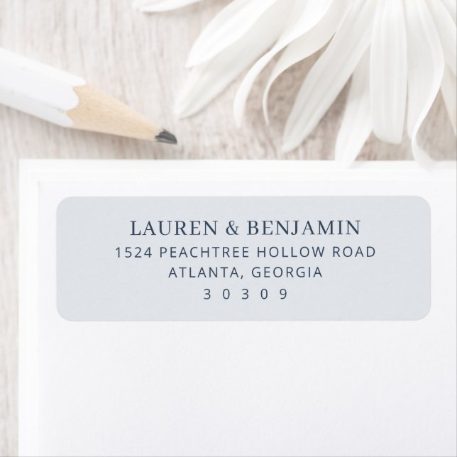 Elegant Gray Minimalist Invitation Returadress Etikett (Insitu)