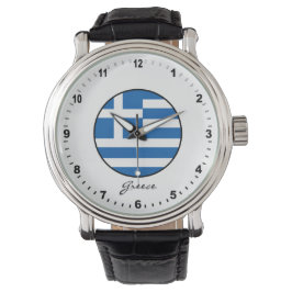 Elegant Greece Watch och Grekiska Flagga/Aten Armbandsur