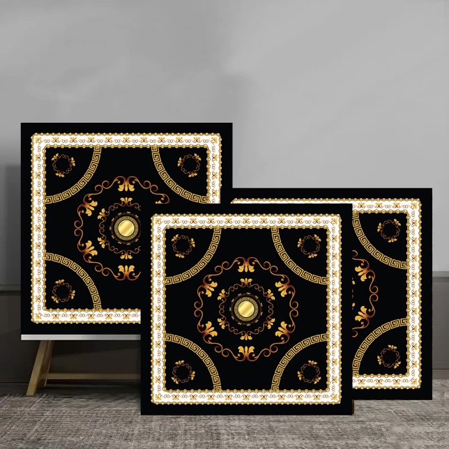 Elegant Greek Baroque Gold Frame Pattern luxury Kakelplatta (Skapare uppladdad)
