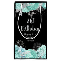 Elegant Green and Silver Flowers Birthday Party