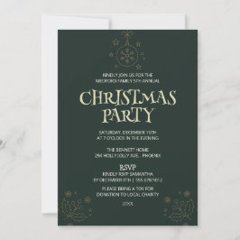 Elegant Green Christmas Party Invitation – Holiday Inbjudningar