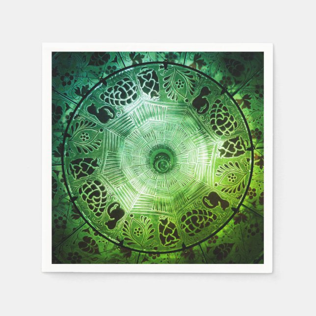 Elegant Green Circle Art Pappersservett (Framsidan)