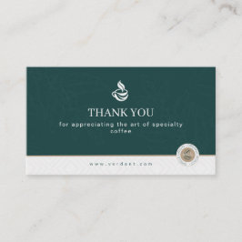 Elegant Green Coffee Shop Discount Thank You Cards Visitkort
