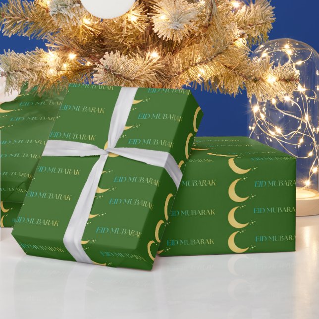 Elegant Green Eid Wrapping Paper Presentpapper (Helgdagar)