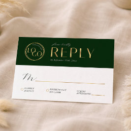 Elegant Green & Gold Company Logo Business Event OSA Kort