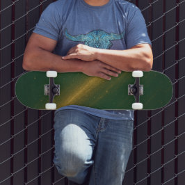 Elegant Green & Gold Unisex Skateboard
