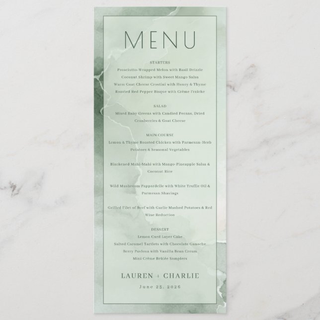 Elegant Green Menu Template Meny (Framsida)