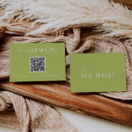 Elegant Green Minimalist QR Code Wedding OSA Kort