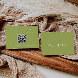 Elegant Green Minimalist QR Code Wedding OSA Kort