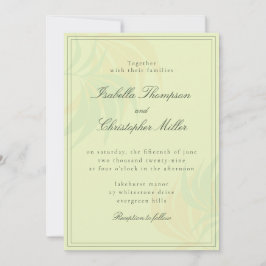 Elegant Green Palm Wedding Invitation Inbjudningar