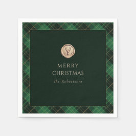 Elegant Green Plaid Merry Christmas Holiday Party  Pappersservett