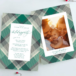 Elegant Green Play Photo jul Holiday Party Inbjudningar
