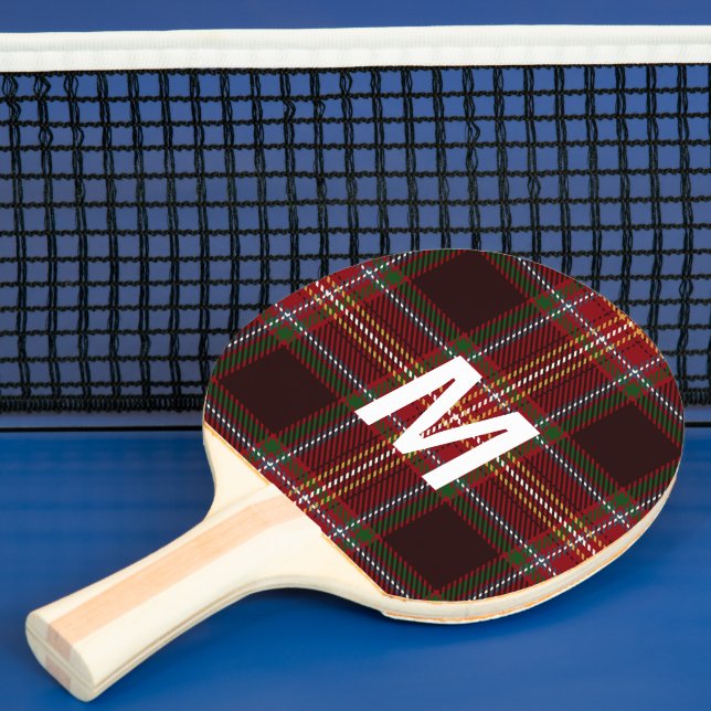 Elegant green & red tartan plaid Personalized  Pingisracket (Insitu)