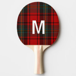 Elegant green & red tartan plaid Personalized Pingisracket