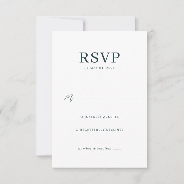 Elegant Green RSVP-kort OSA Kort (Framsida)