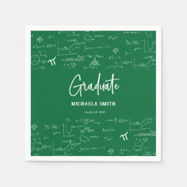 Elegant Green Script Math Graduate Pappersservett