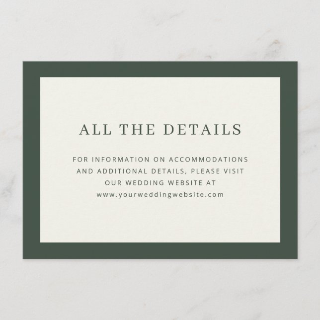 Elegant Green Typographic Tilläggskort (Framsida)