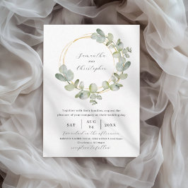 Elegant Green Watercolor Eucalyptus Wedding  Inbjudningar