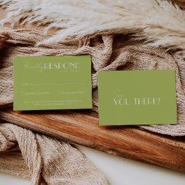 Elegant Green White Minimalist Bright Wedding OSA Kort