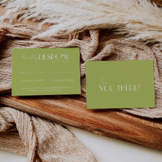 Elegant Green White Minimalist Bright Wedding OSA Kort