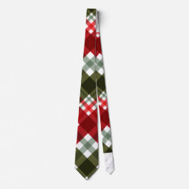 Elegant green & white Red Plaid Rustic Christmas Slips