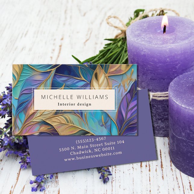 Elegant Greenery Abstrakt Löv Visitkort (Skapare uppladdad)