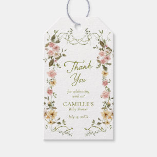 Elegant Greenery Baby Shower Tack märkre Presentetikett