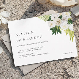 Elegant Greenery Blommigt Bröllop Inbjudningar