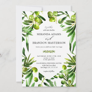 Elegant Greenery Boho Landsbyggsbröllop Inbjudningar