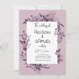 Elegant Greenery Border Wedding  Inbjudningar