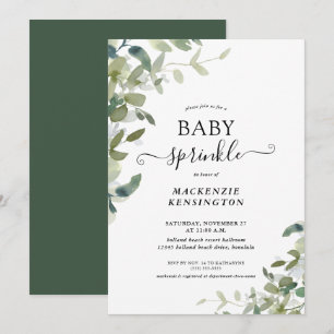 Elegant Greenery Botanical Baby Sprinkle Inbjudningar