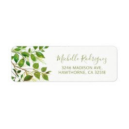 Elegant Greenery Botanical Garden Foliage Returadress Etikett