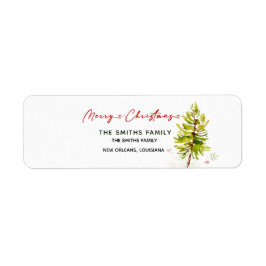 Elegant Greenery Botanical God jul Adress Returadress Etikett