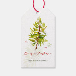 Elegant Greenery Botanical God jul Presentetikett