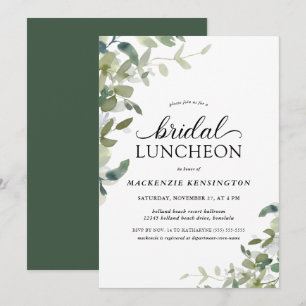 Elegant Greenery Botanical Möhippa Luncheon Inbjudningar