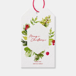 Elegant Greenery Botanical Photo Presentetikett