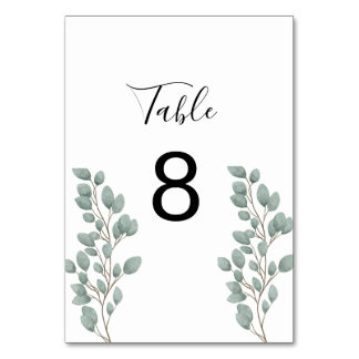 Elegant Greenery Botanical Wedding Bordsnummer