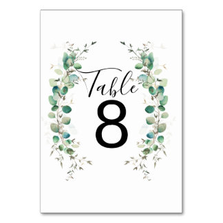 Elegant Greenery Botanical Wedding Bordsnummer