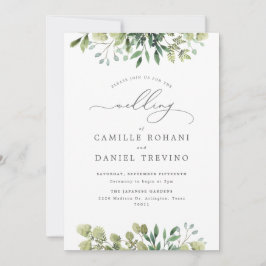 Elegant Greenery Botanical Wedding Invitation Inbjudningar