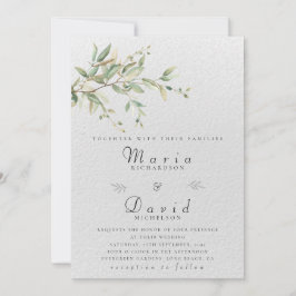Elegant Greenery Botanical Wedding Invitation Inbjudningar
