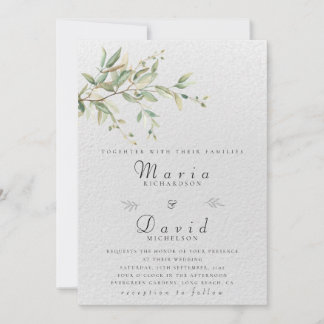 Elegant Greenery Botanical Wedding Invitation Inbjudningar
