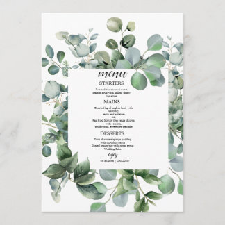  Elegant Greenery Botanical Wedding Meny