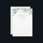 Elegant Greenery Bröllop Advice Card Rådkort<br><div class="desc">Det här eleganten gienery bröllop-rådgivningskortet är perfekt för ett enkelt bröllop och kan användas för alla händelser. Den moderna elegantens utformning har en naturlig botanisk arrangemang av eukalyptus, löv och växter med en subtil myntfärgad vattenfärg i grönten tvättar accent. Dessa rådgivningskort kan användas som ett alternativ till en gästbok för...</div>