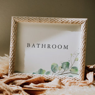 Elegant Greenery Bröllop Bathroom-tecken Inbjudningar