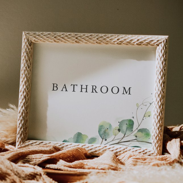 Elegant Greenery Bröllop Bathroom-tecken Inbjudningar (Skapare uppladdad)