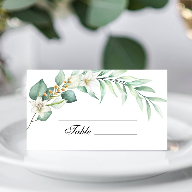 Elegant Greenery Bröllop Bord-platskort Placeringskort (Skapare uppladdad)