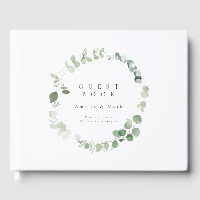 Elegant Greenery Bröllop Guest Bok